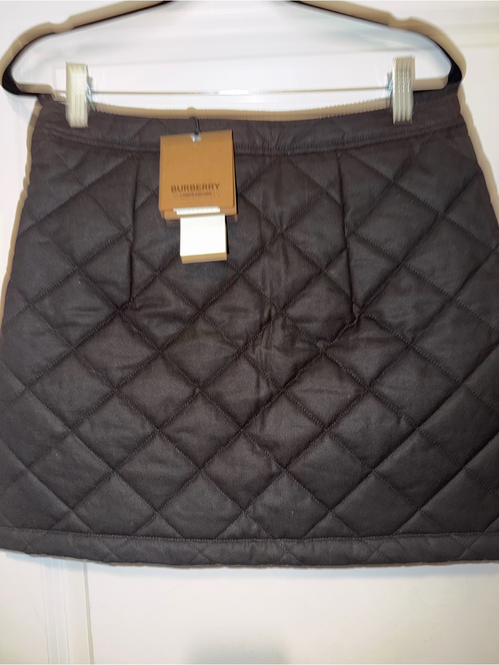 Burberry Black Quilted Diamond-Stitch Mini Skirt